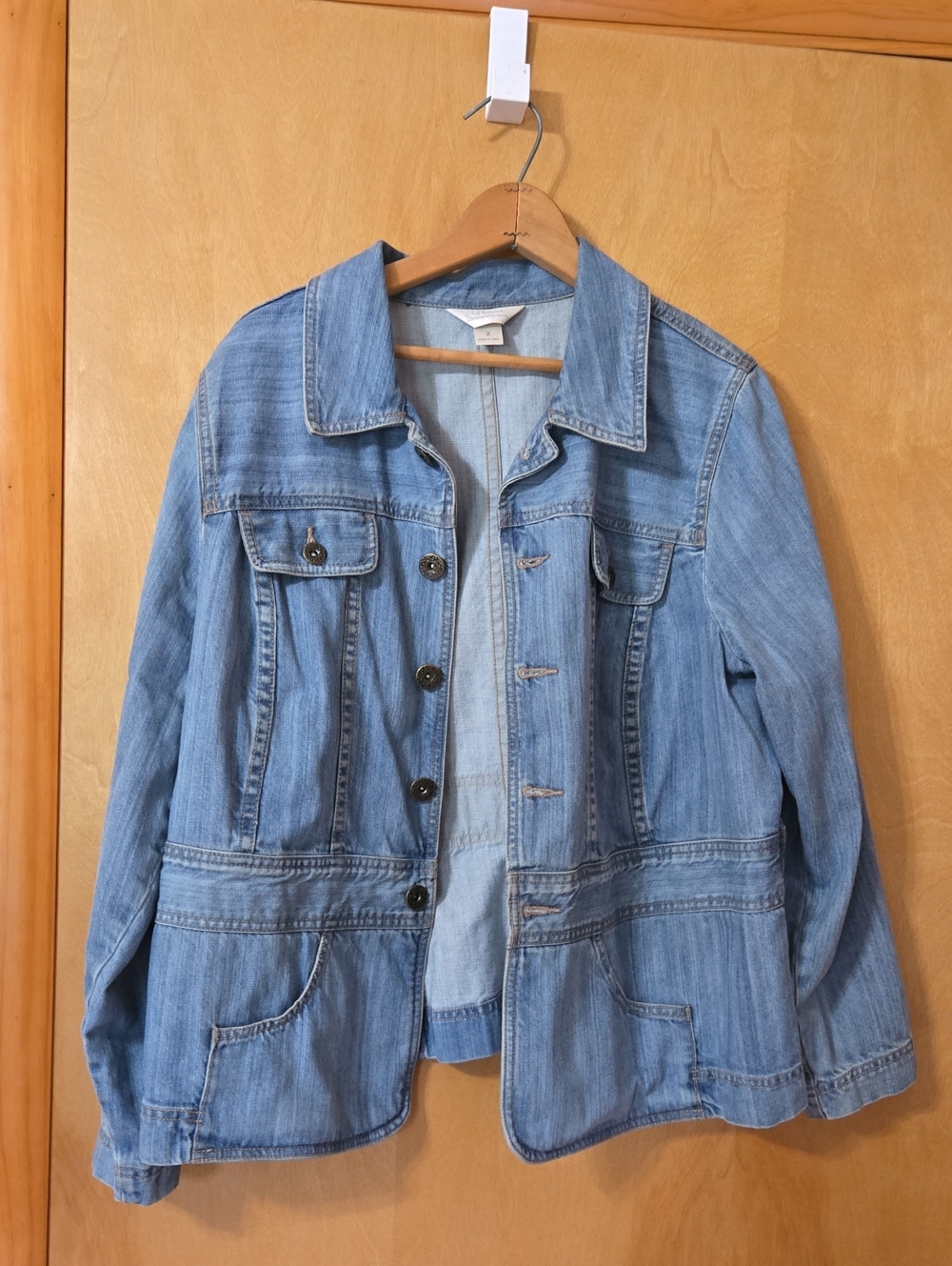 CJ Banks Light Blue Denim Jacket for Women